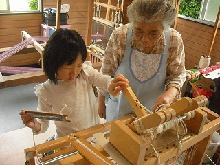 地織体験の写真