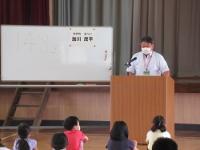 金山小学校の開校記念日・開校記念式(朝会)