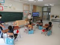 金山小学校の手洗いの学習